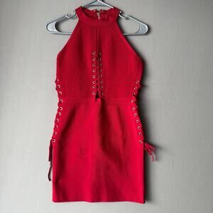 NBD Red Size S party‎ lace up Mini Dress